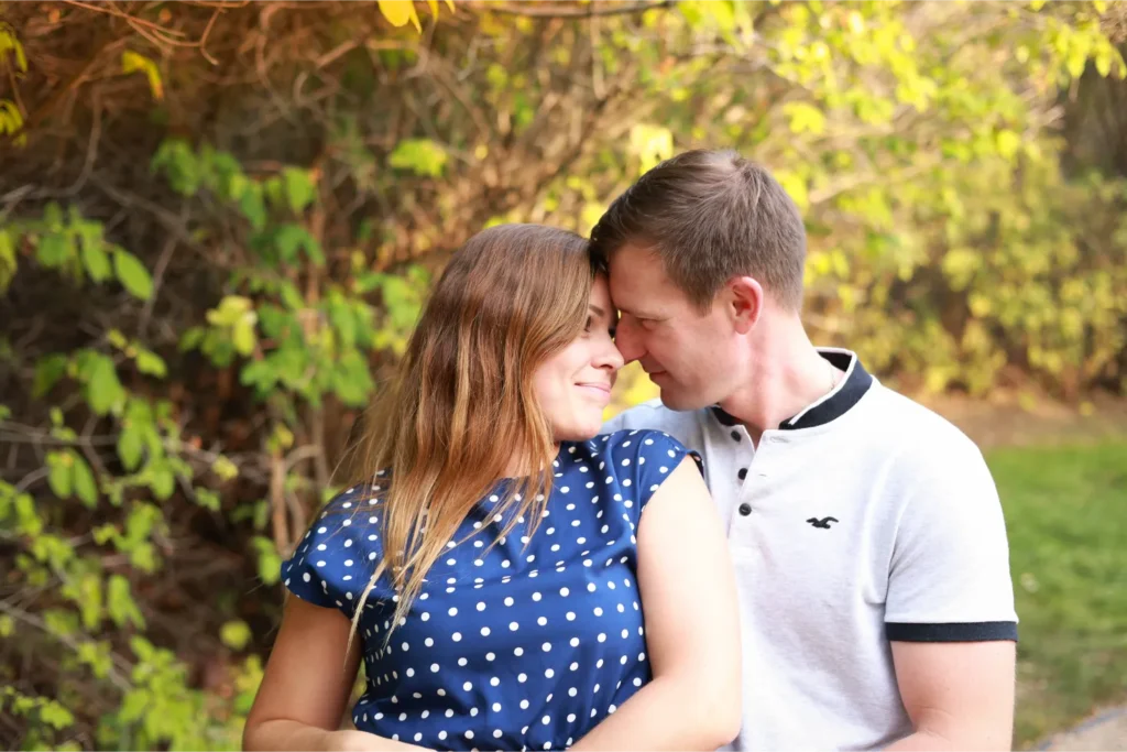 couple fall engagement session