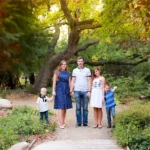 family standing fall path