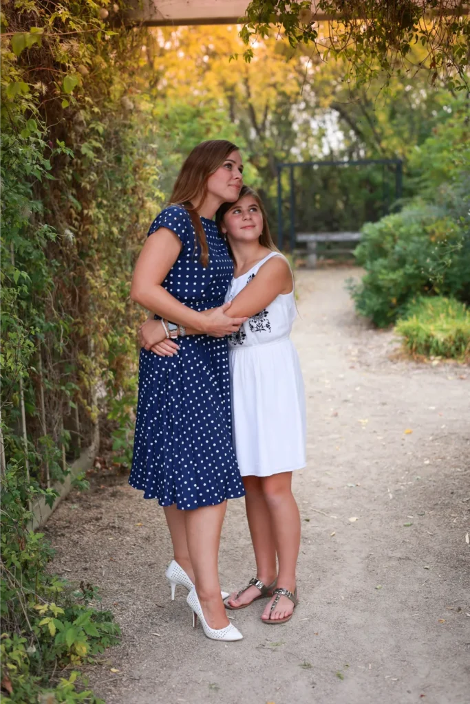 mother daughter fall portrait
