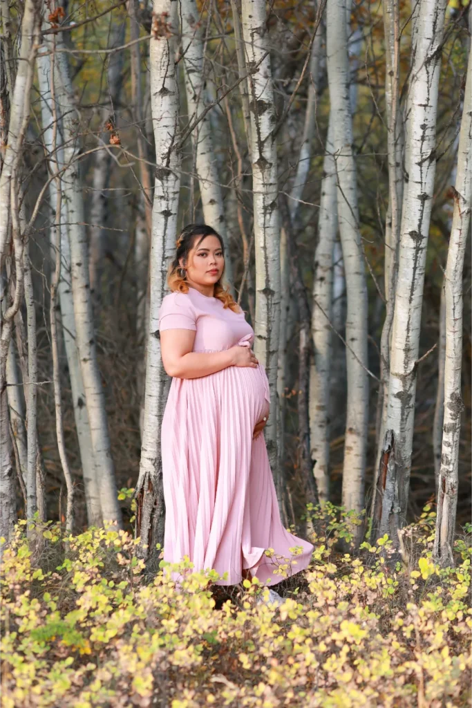 maternity forest fall portrait
