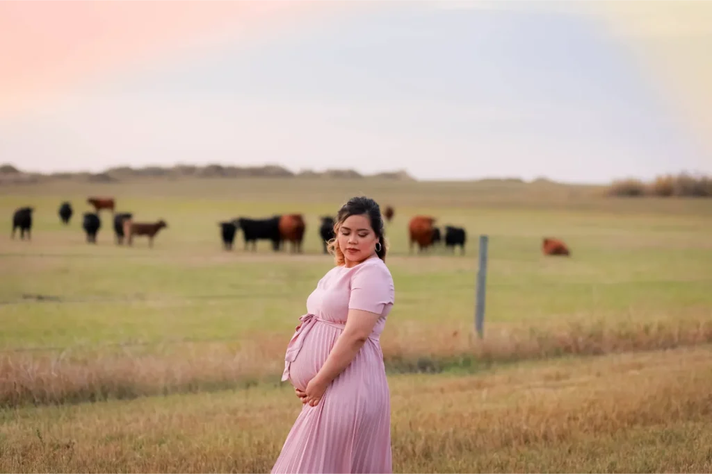 maternity rural field portrait