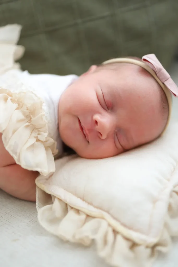 sleeping newborn baby neutral tones
