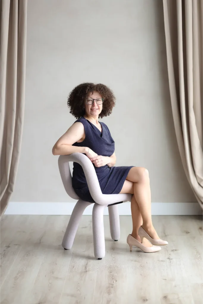 woman seated studio portrait
