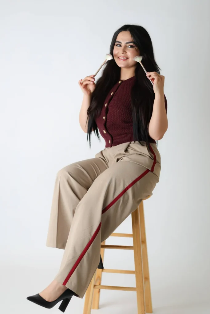 woman sitting stool modern branding session