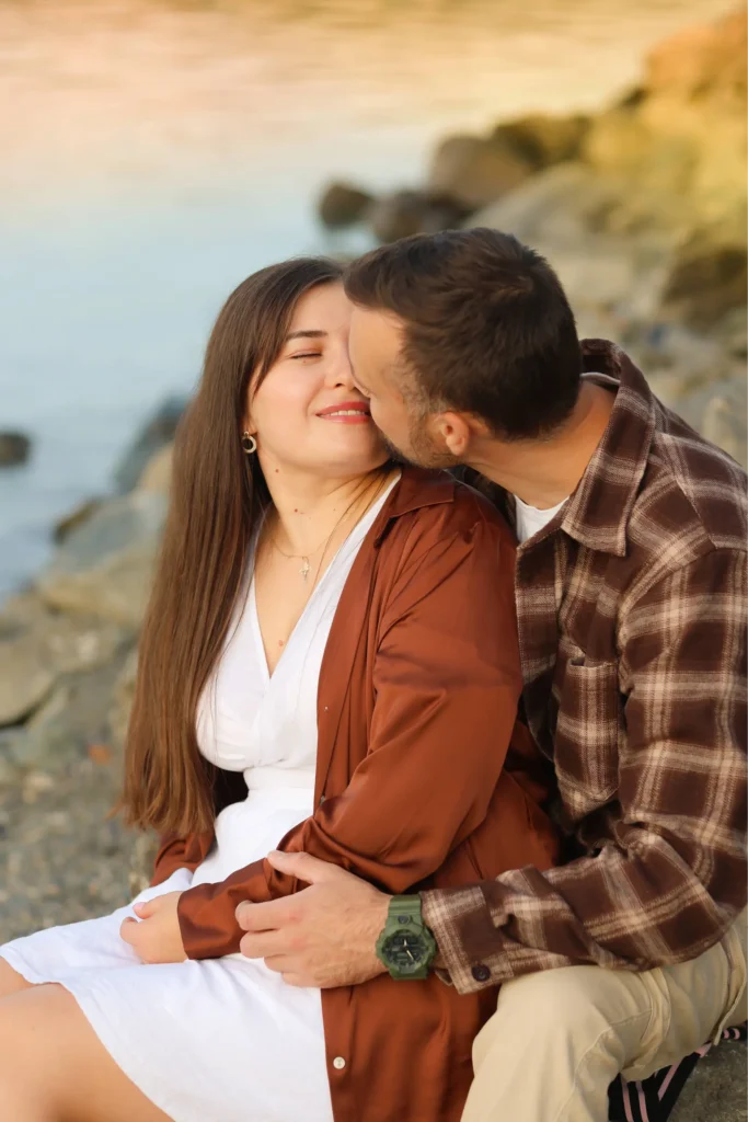 Couple portrait by the river in Chilliwack BC