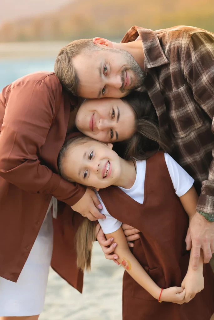 Parents and child close up family portrait in Chilliwack BC