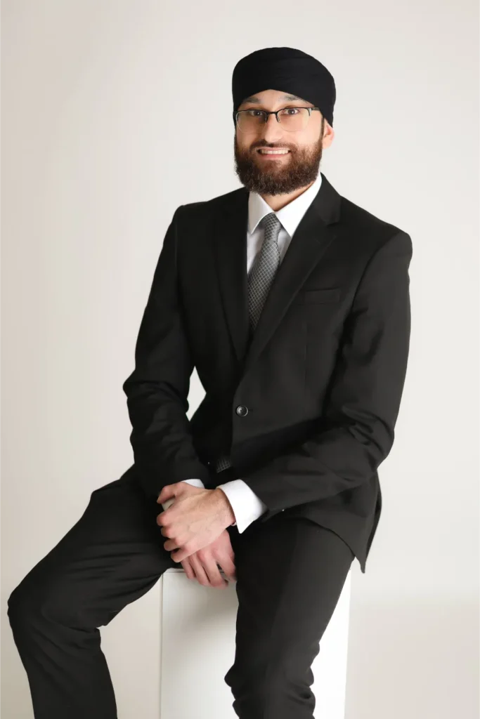 professional man portrait black suit studio