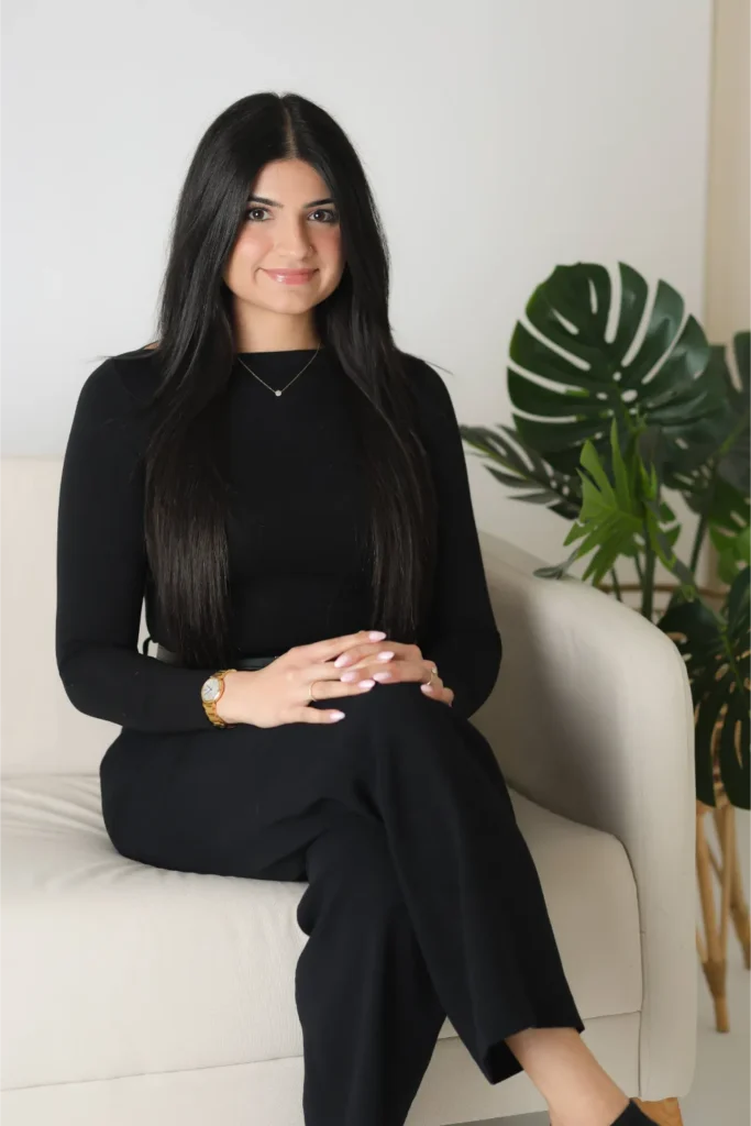 professional woman portrait black outfit