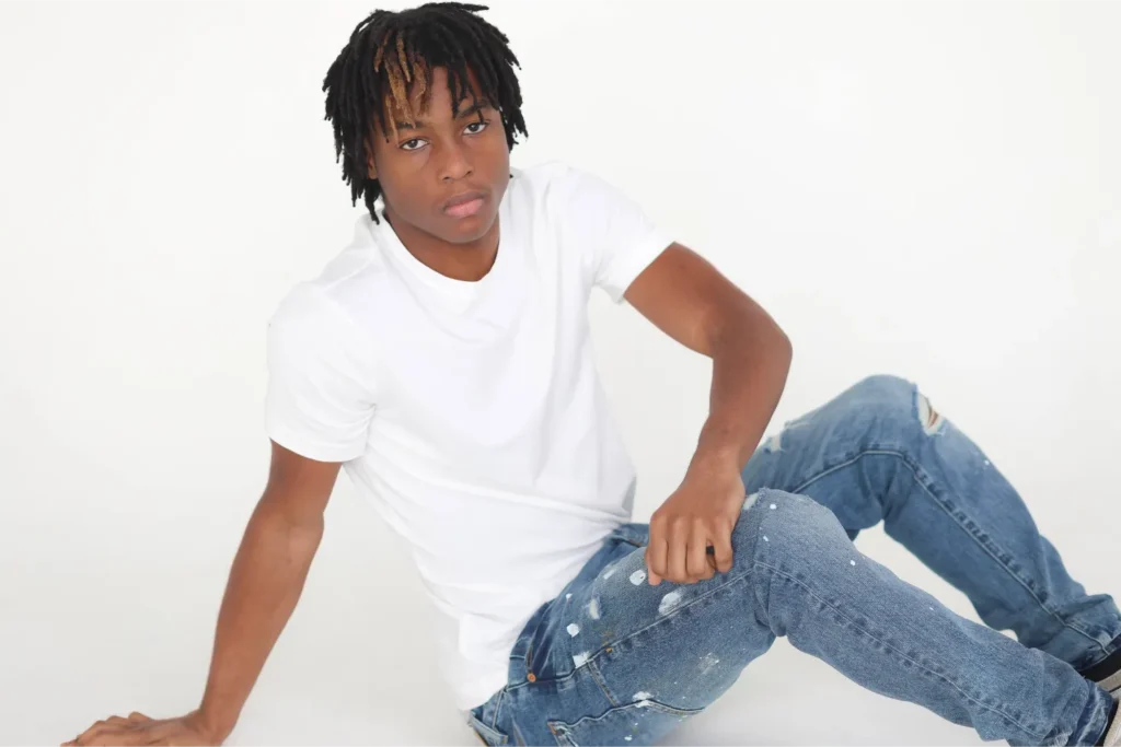 teen boy casual studio portrait