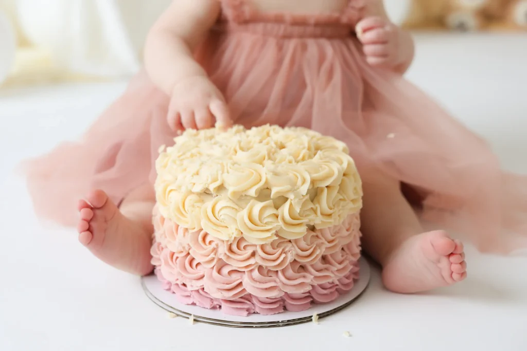 baby pink cake smash