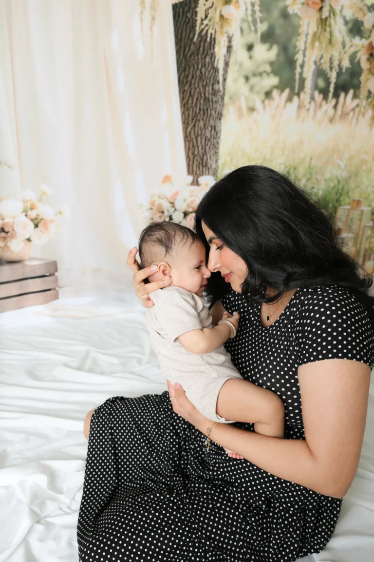 mother baby forehead touch