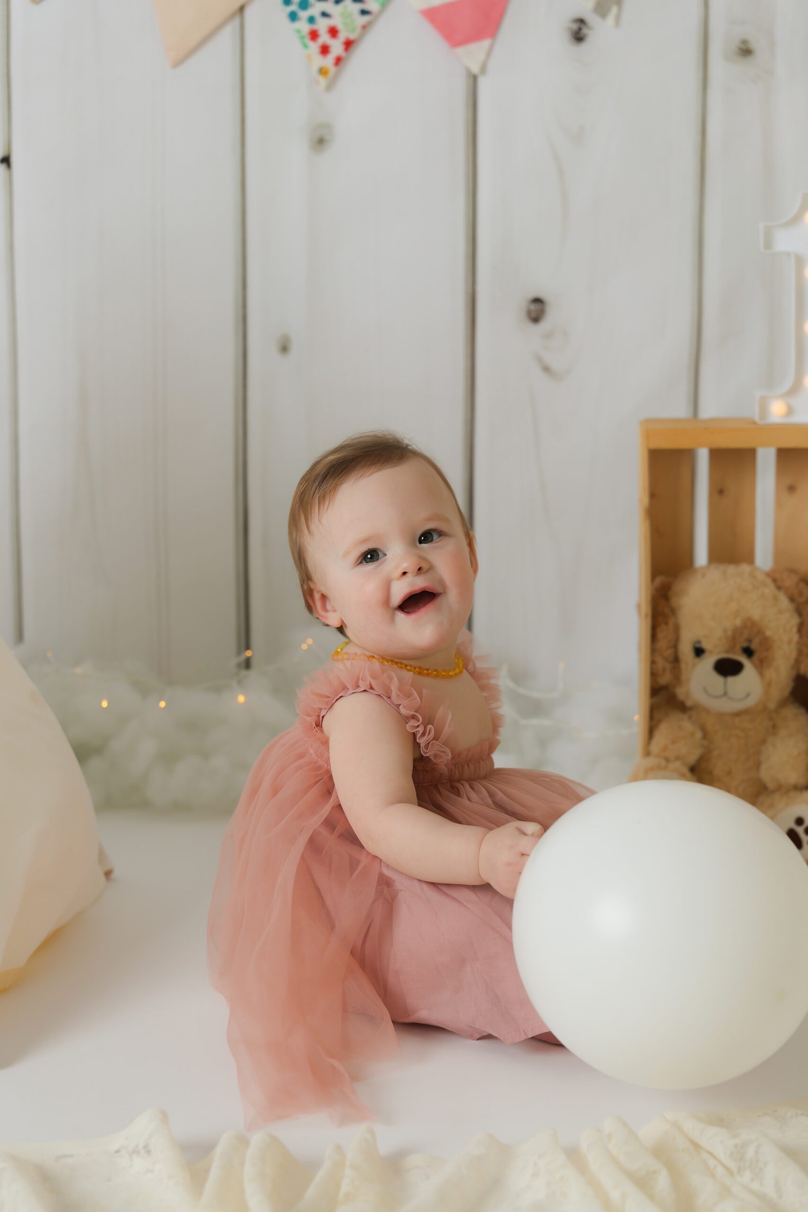 Baby Girl First Birthday Balloon Portrait, photo 2