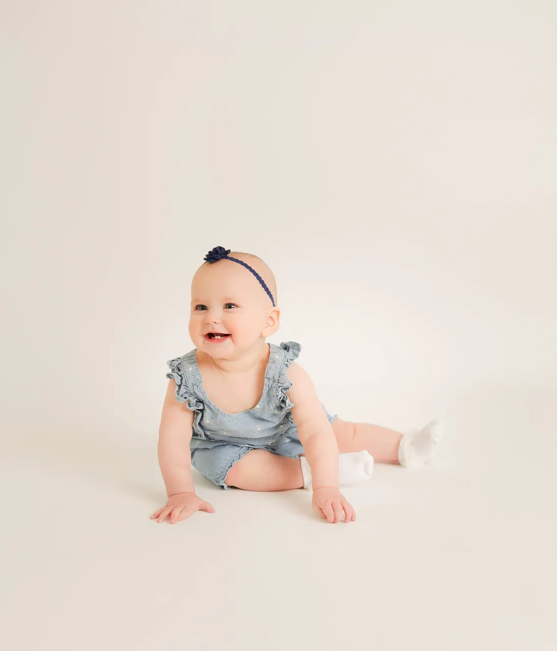 Baby Sitting Neutral Studio Portrait, photo 6