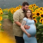 Couple Maternity Sunflower Field, photo 1
