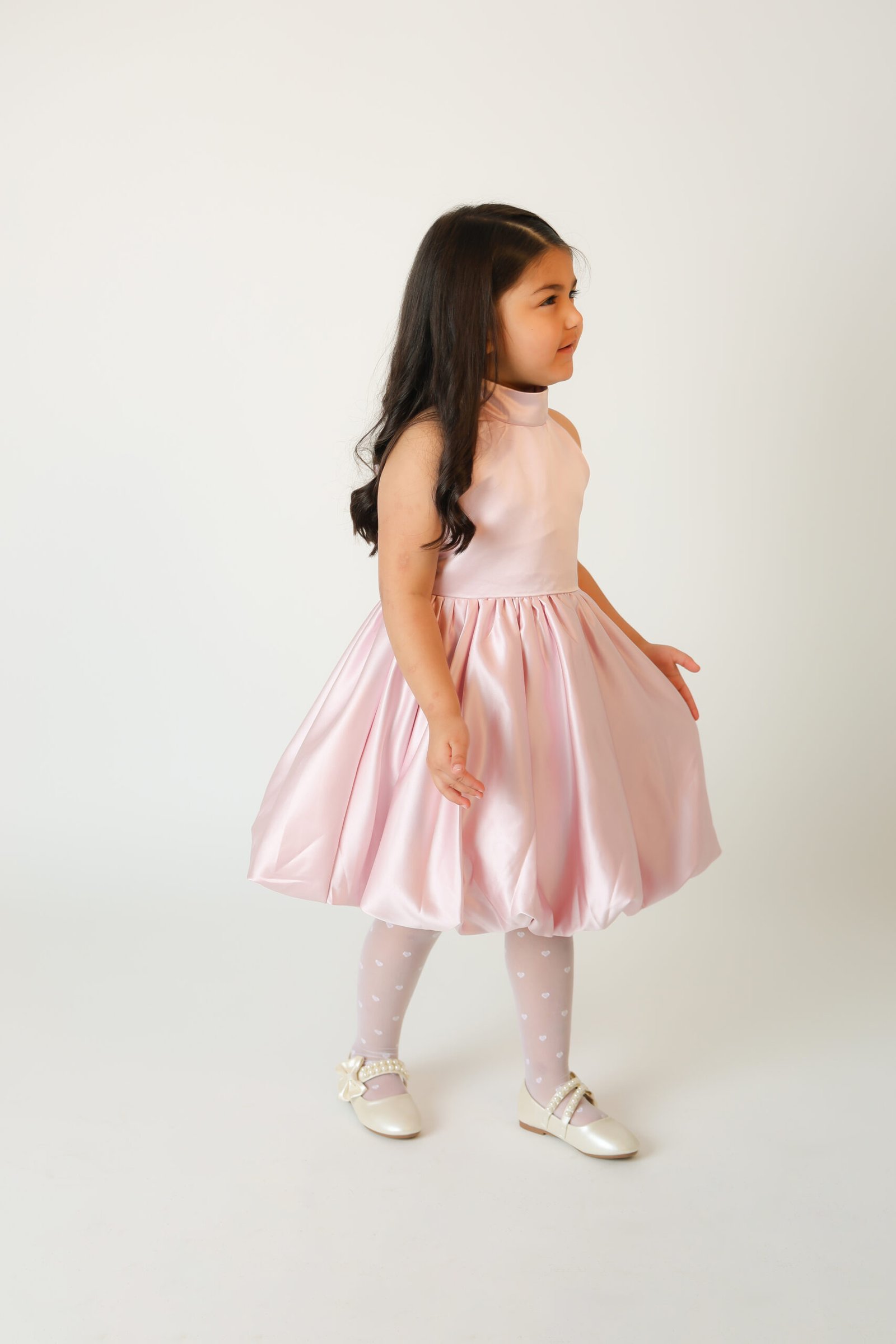 Girl Standing Pink Dress Birthday Portrait, photo 8