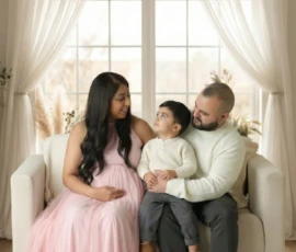 family maternity session window light studio family maternity session window light studio