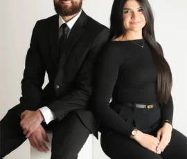 elegant couple coordinated black attire