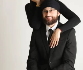 formal couple studio portrait black outfits